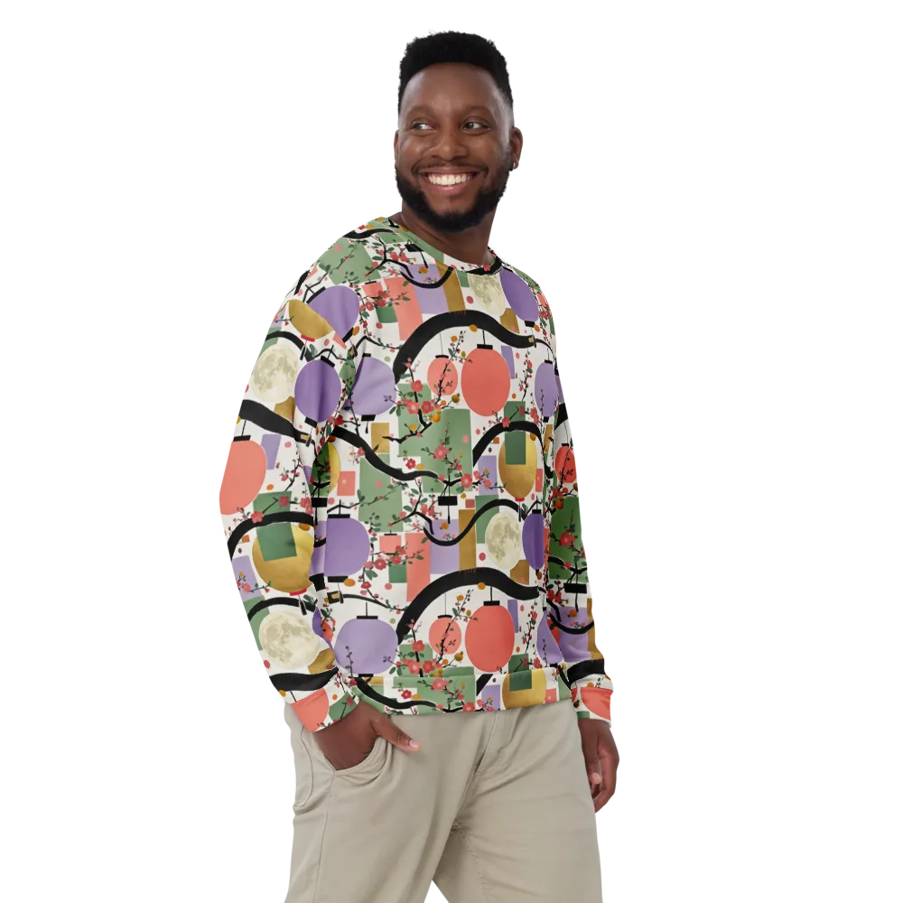 Lantern Blossom Arcade on Sweatshirt — Front