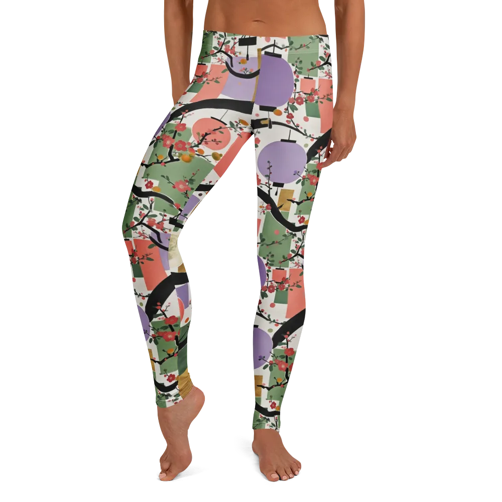 Lantern Blossom Arcade on Leggings — Front