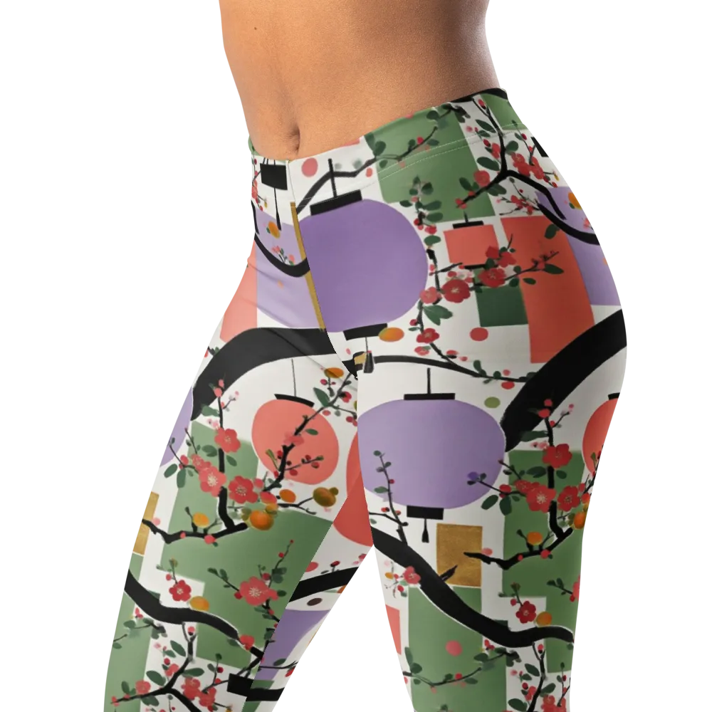 Lantern Blossom Arcade on Leggings — Left Front