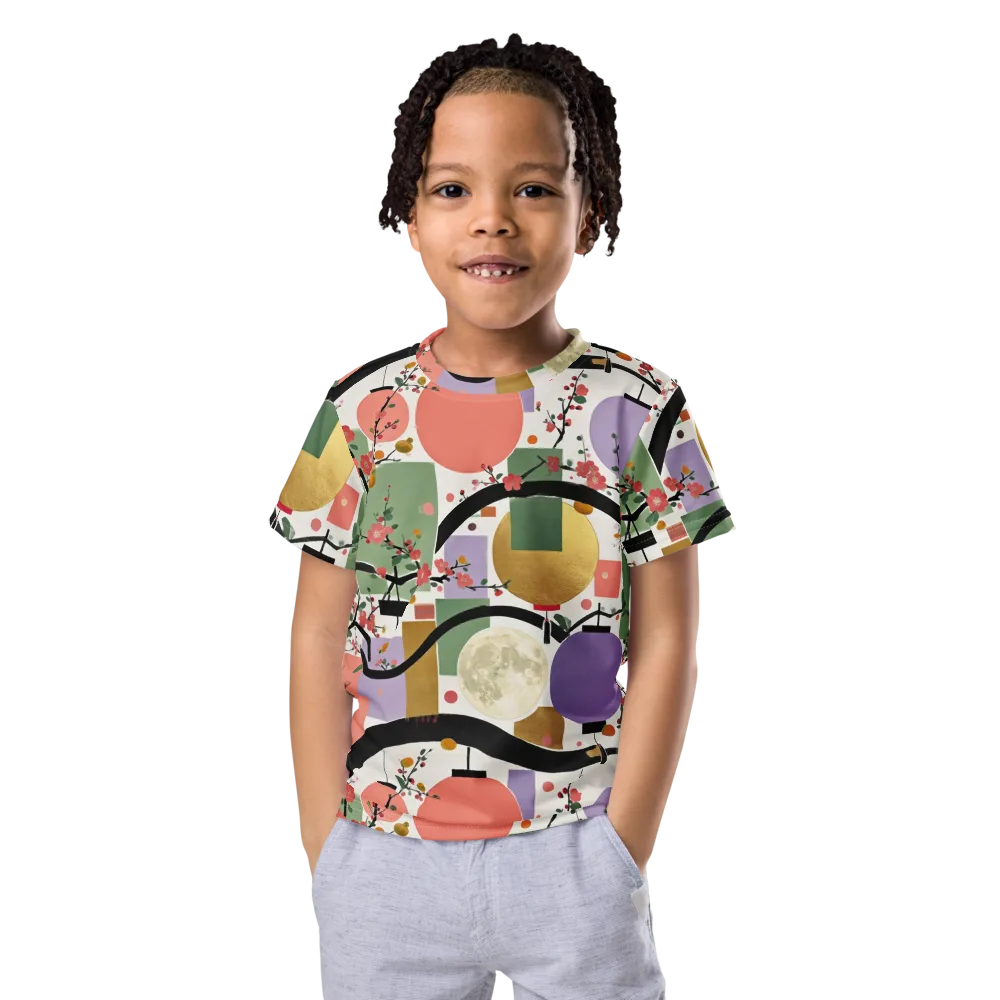 Lantern Blossom Arcade on Kids Crew Neck T-Shirt — Front
