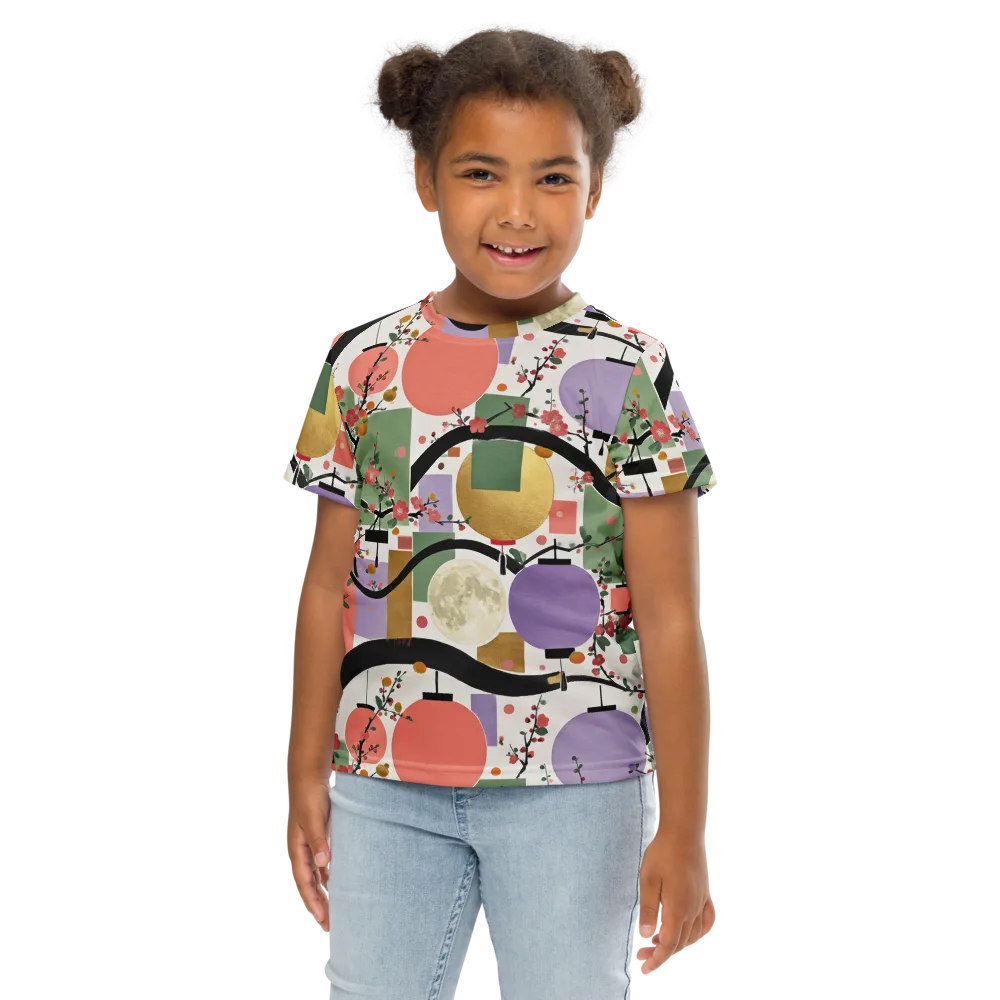 Lantern Blossom Arcade on Kids Crew Neck T-Shirt — Front