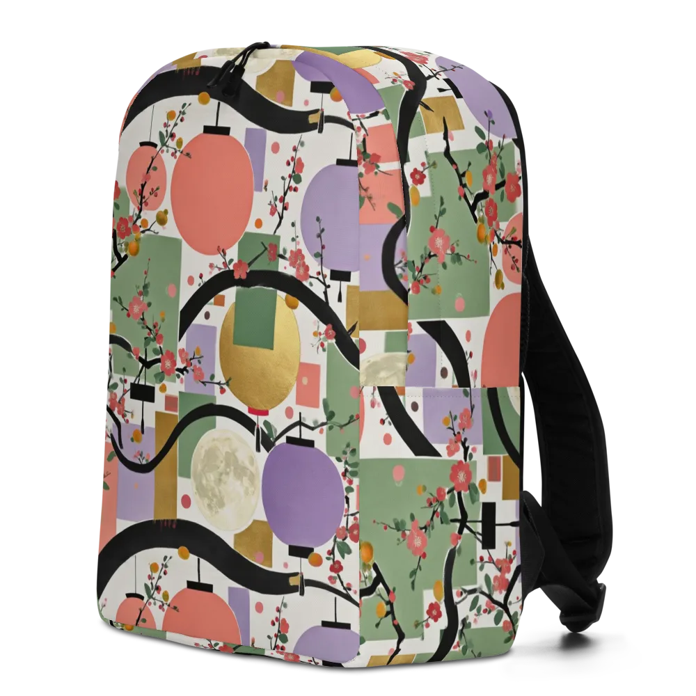 Lantern Blossom Arcade on Minimalist Backpack — Left