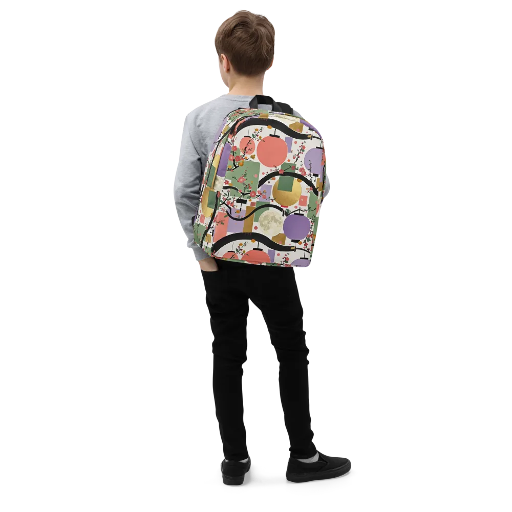 Lantern Blossom Arcade on Minimalist Backpack — Right Front
