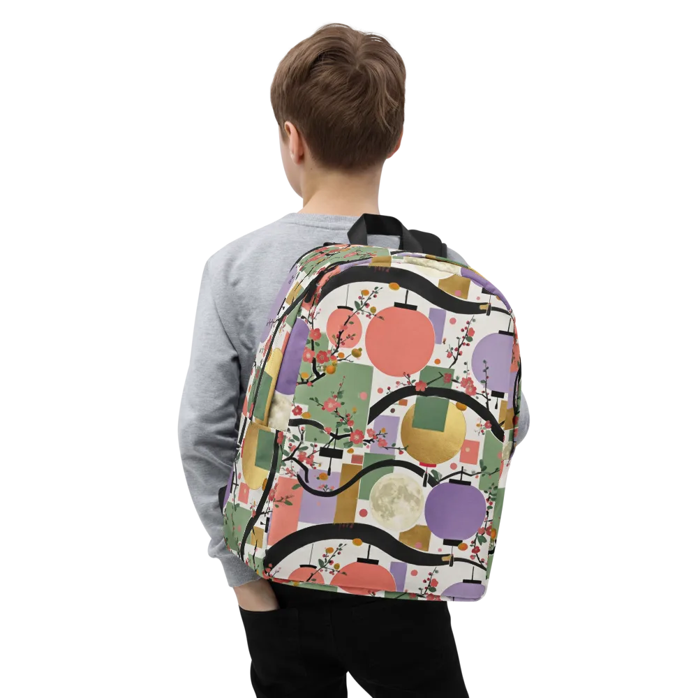 Lantern Blossom Arcade on Minimalist Backpack — Zoomed-in