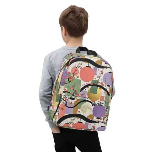 Lantern Blossom Arcade on a Minimalist Backpack