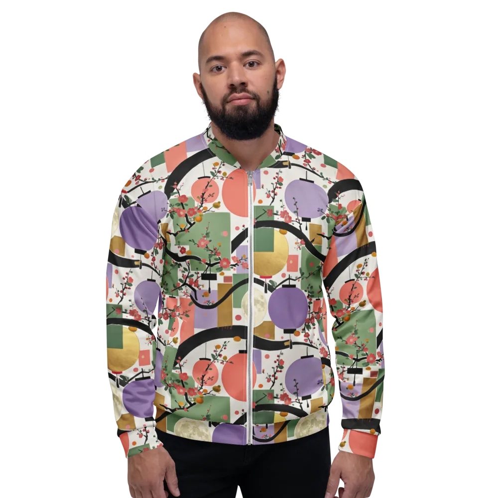 Lantern Blossom Arcade on Bomber Jacket — Front