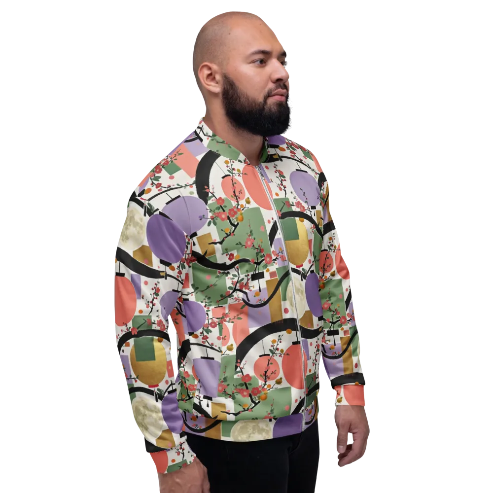 Lantern Blossom Arcade on Bomber Jacket — Right