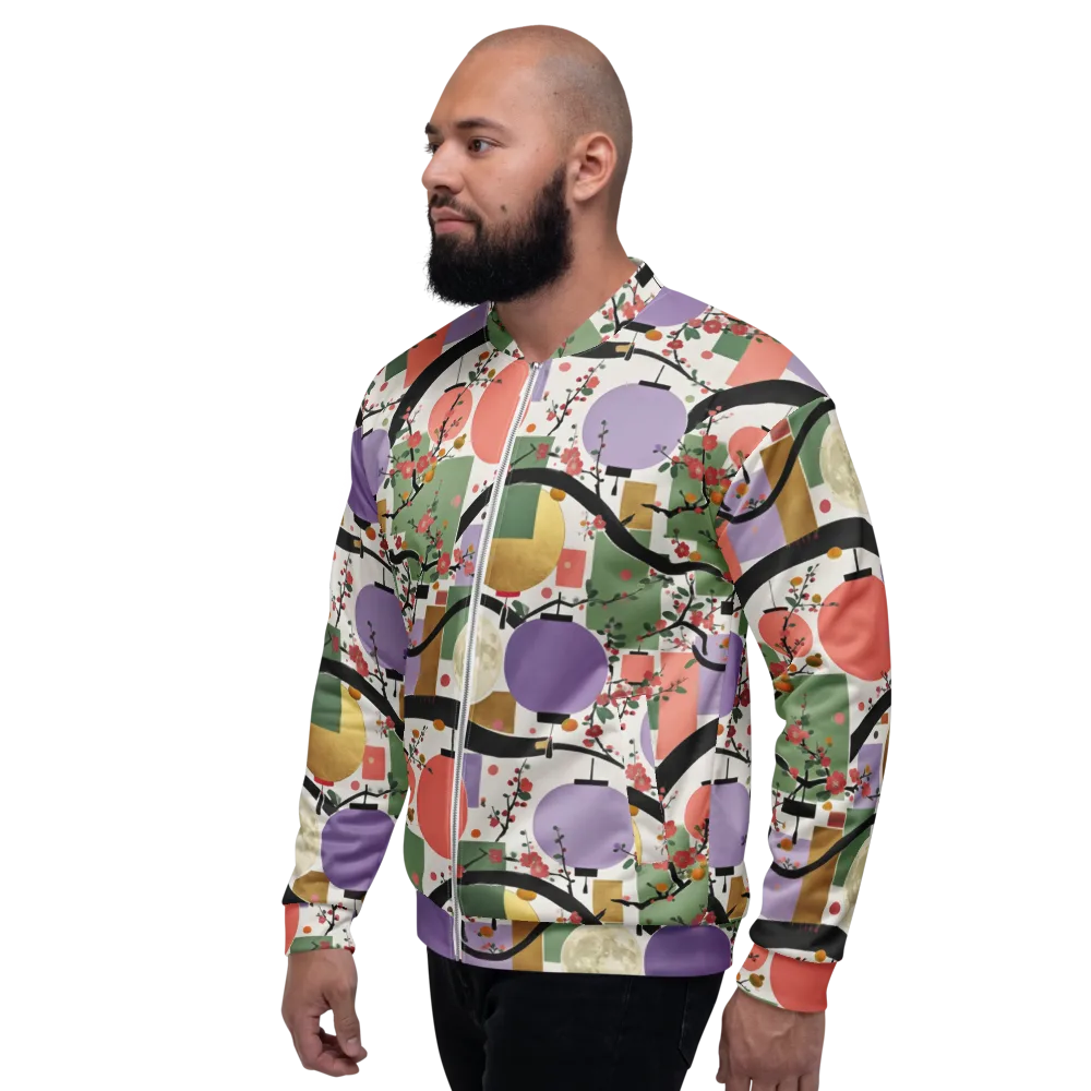Lantern Blossom Arcade on Bomber Jacket — Left