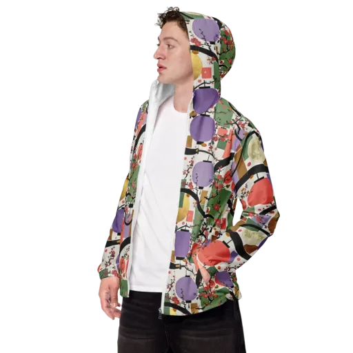 Lantern Blossom Arcade on a Men's Windbreaker