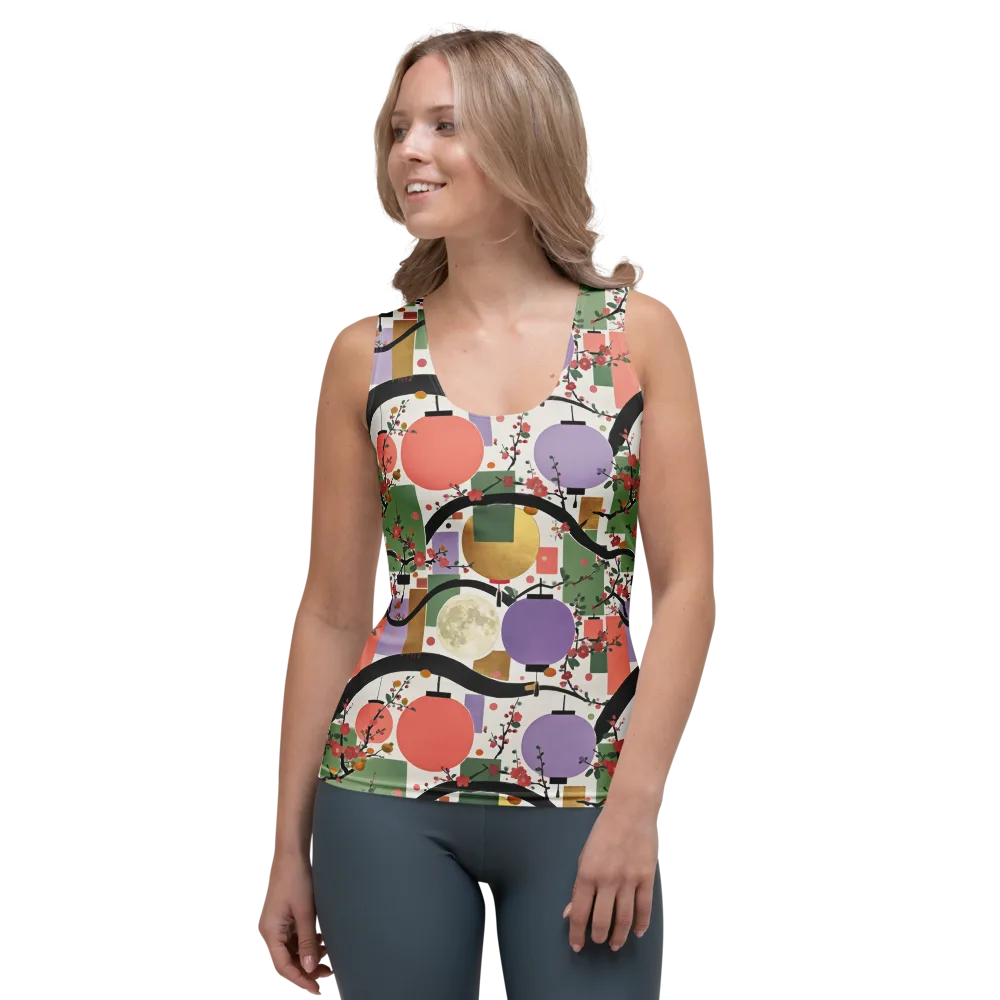 Lantern Blossom Arcade on Women's Tank Top — Front