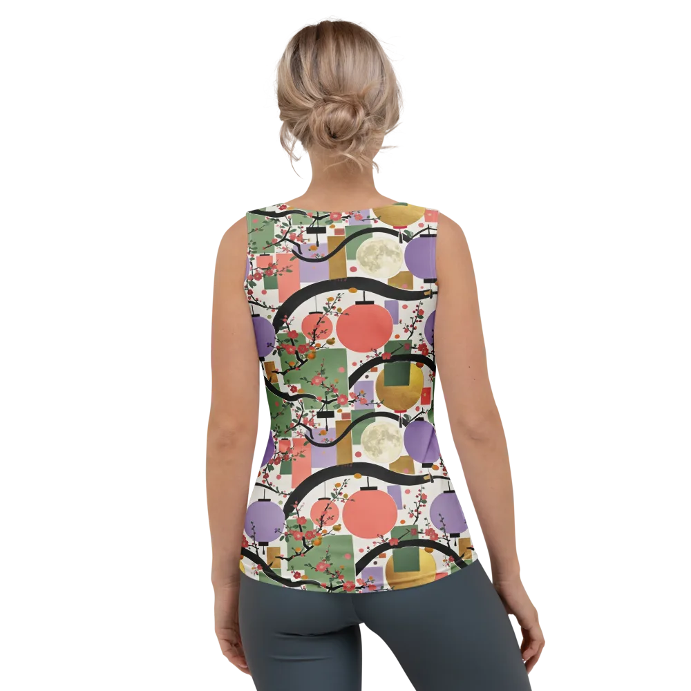 Lantern Blossom Arcade on Women's Tank Top — Back