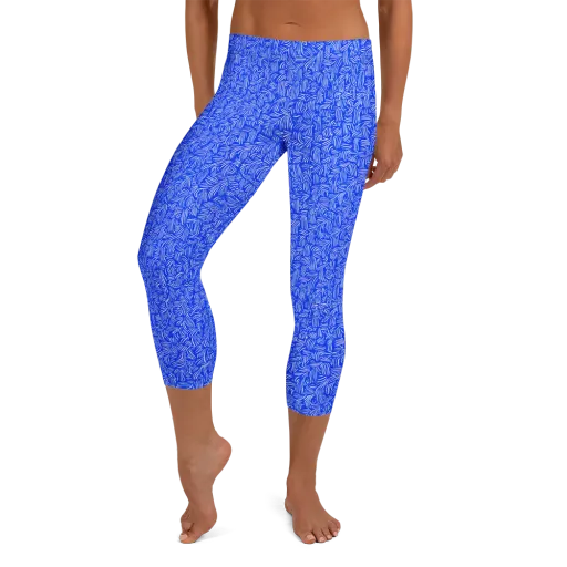 Cobalt Whirl on a Capri Leggings