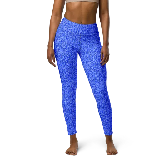 Cobalt Whirl on a Yoga Leggings