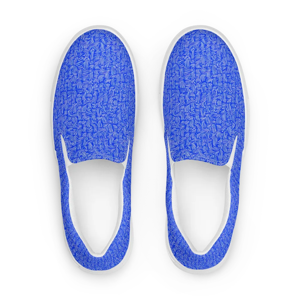 Cobalt Whirl on Men's Slip-On Canvas Shoes — Front