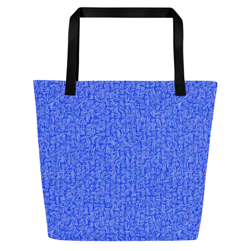 Cobalt Whirl on a Large Tote Bag W/ Pocket
