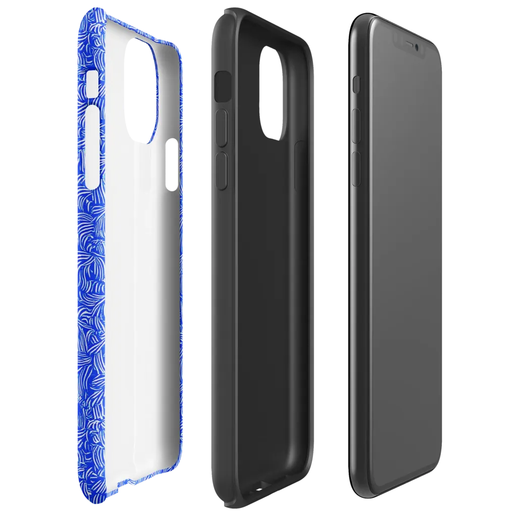 Cobalt Whirl on Tough Case for iPhone® — Right