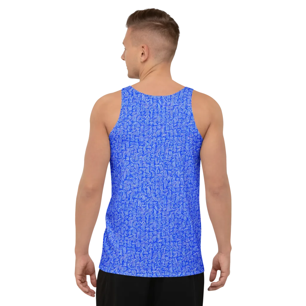 Cobalt Whirl on Men's Tank Top — Back