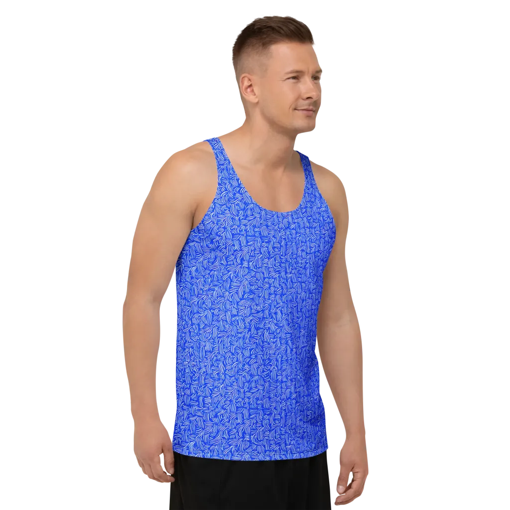 Cobalt Whirl on Men's Tank Top — Right Front
