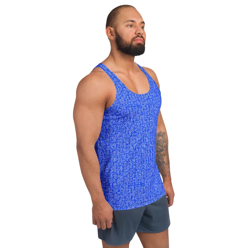 Cobalt Whirl on Men's Tank Top — Right Front