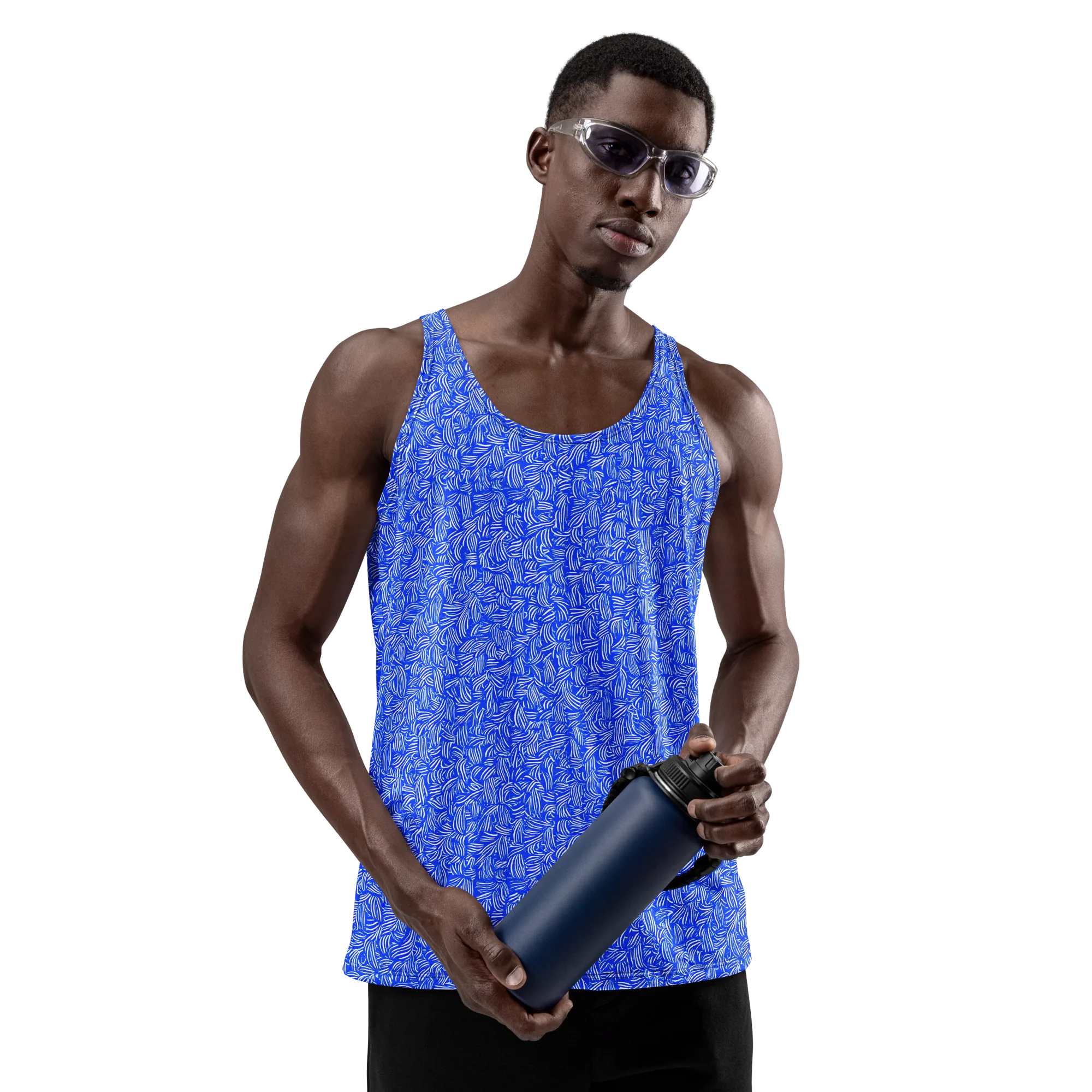 Cobalt Whirl on Men's Tank Top — Front