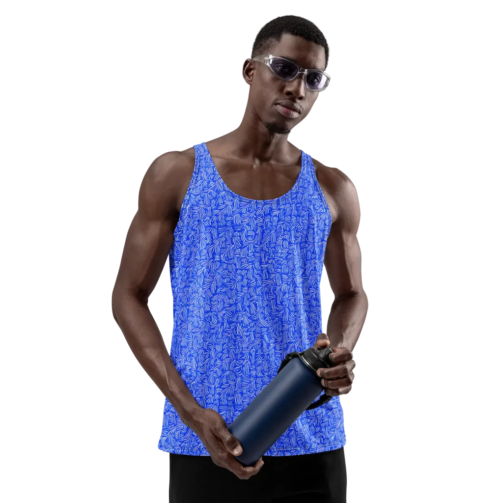 Cobalt Whirl on Men's Tank Top — Front