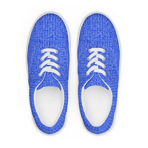 Cobalt Whirl on a Men's Lace-Up Canvas Shoes