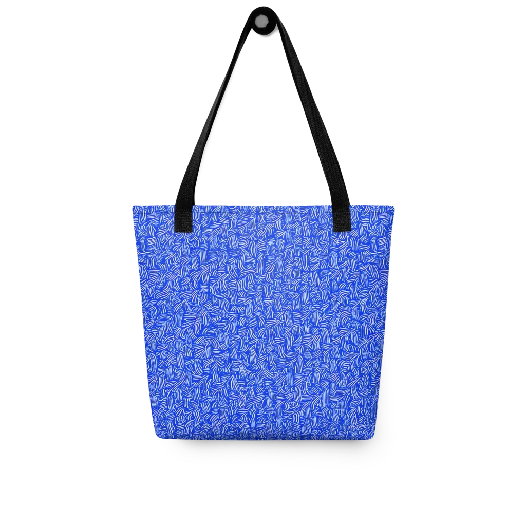 Cobalt Whirl on Tote Bag — Front