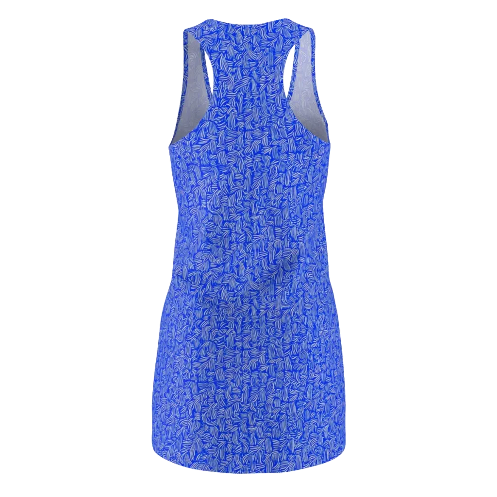 Cobalt Whirl on Racerback Dress — Back