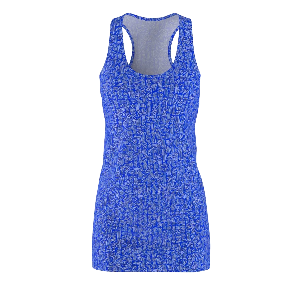 Cobalt Whirl on Racerback Dress — Front
