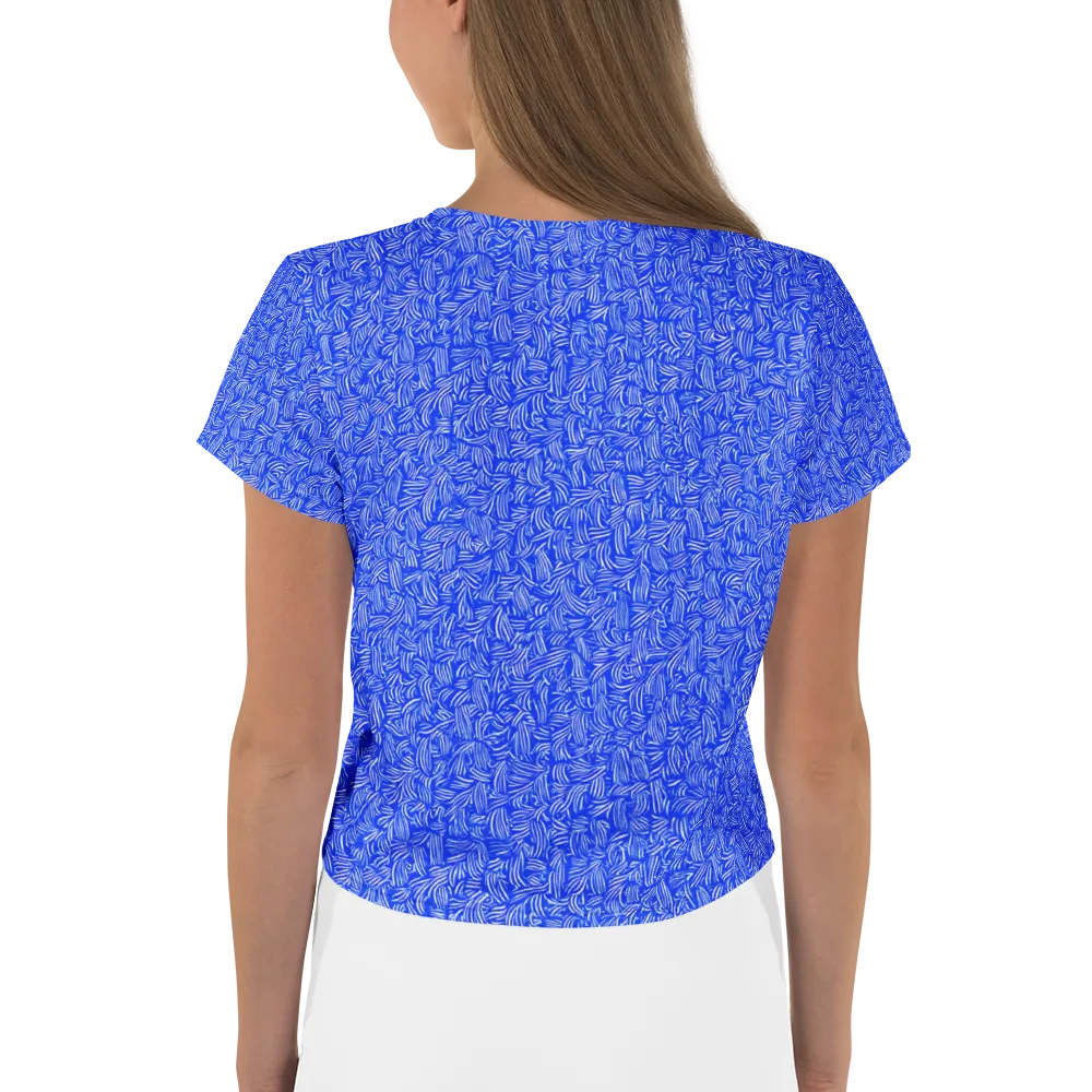 Cobalt Whirl on Crop Tee — Back