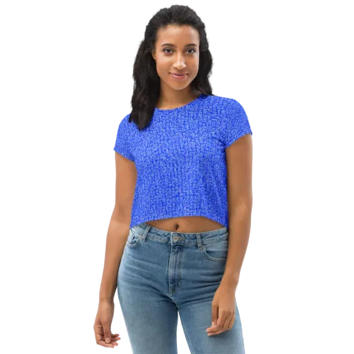 Cobalt Whirl on a Crop Tee