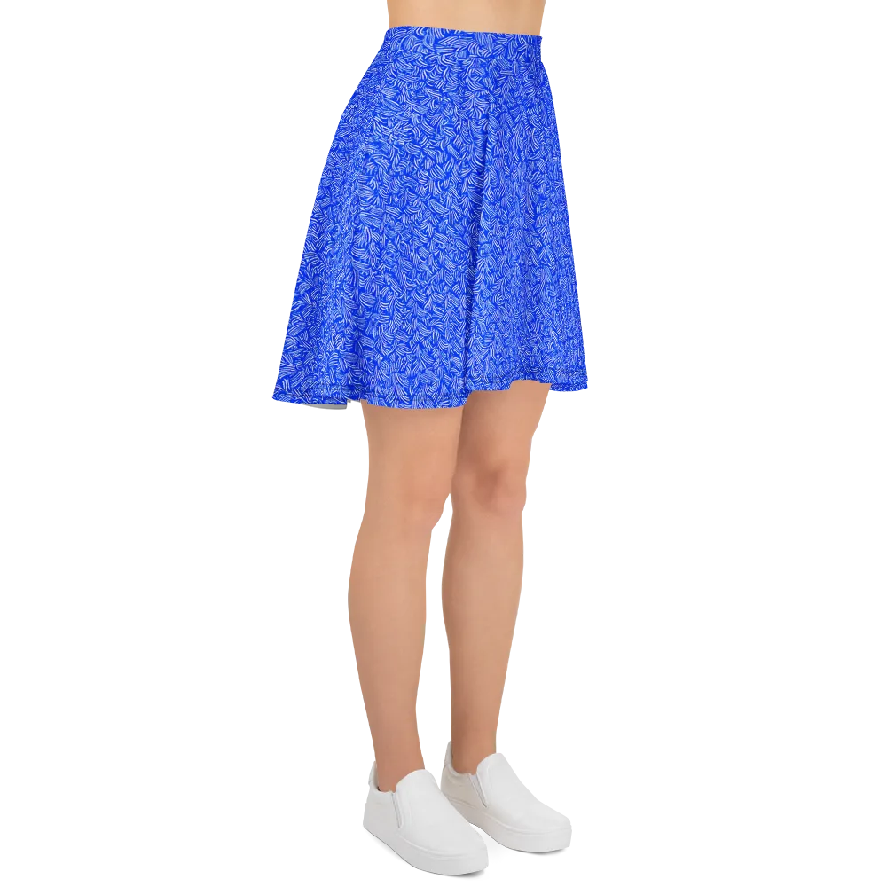 Cobalt Whirl on Skater Skirt — Right