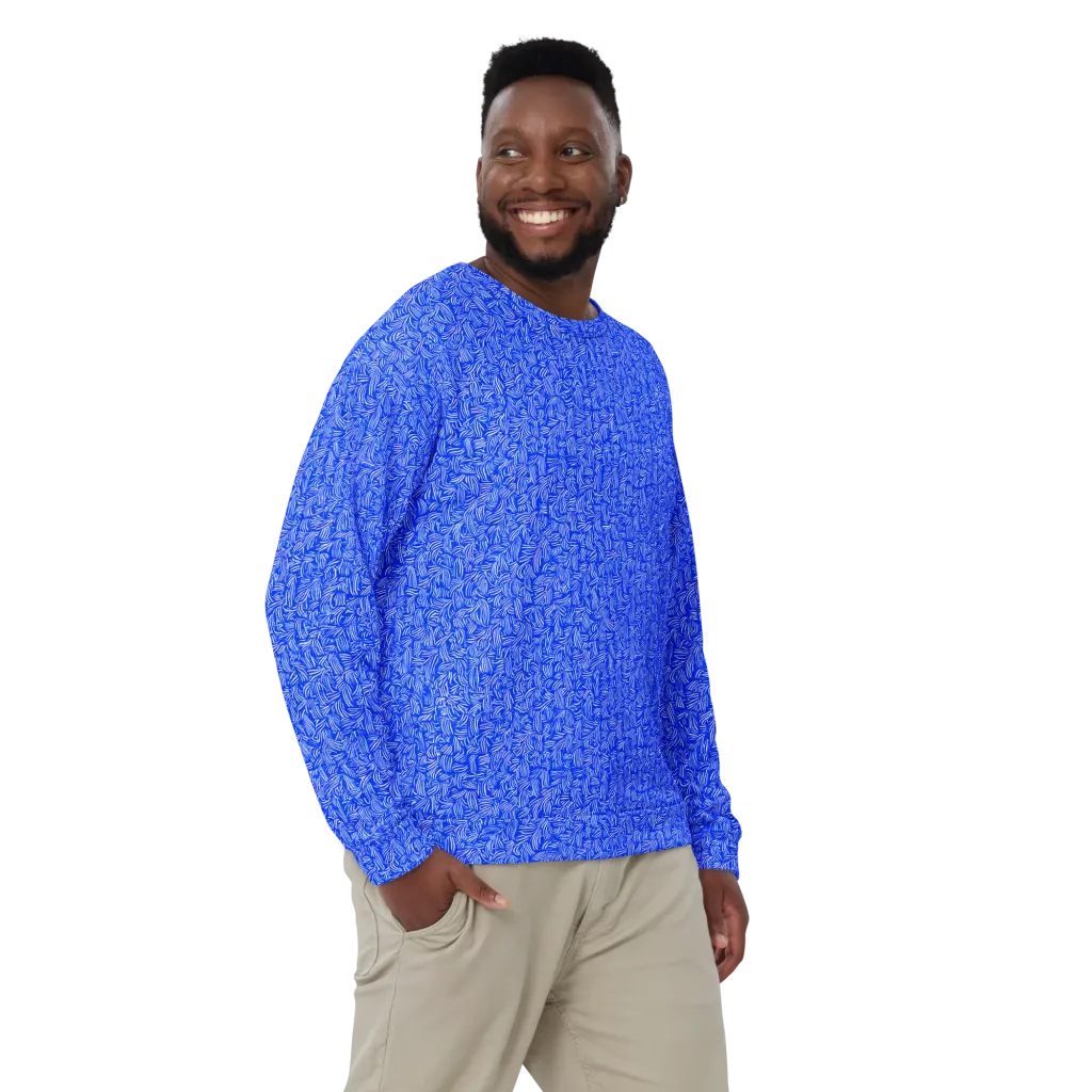 Cobalt Whirl on Sweatshirt — Front