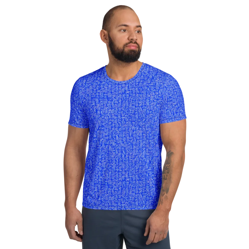 Cobalt Whirl on Men's Athletic T-Shirt — Front