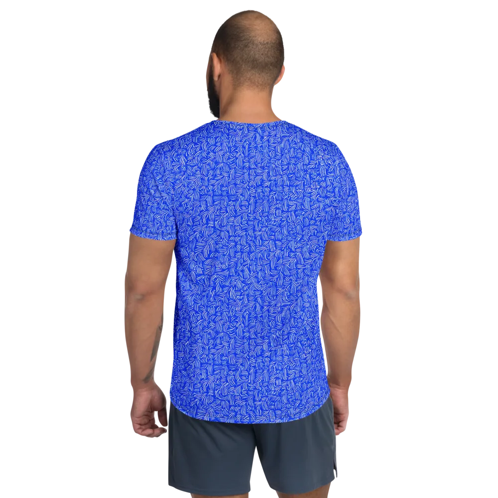 Cobalt Whirl on Men's Athletic T-Shirt — Back