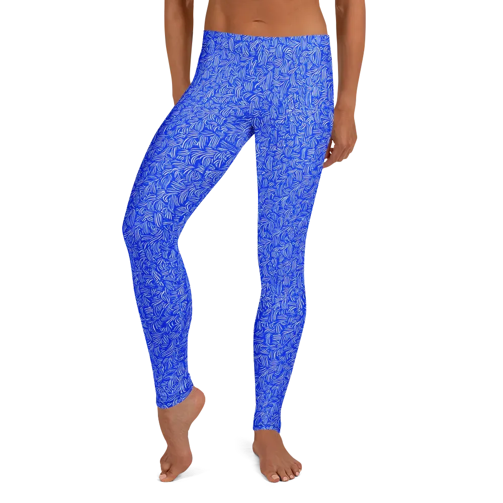 Cobalt Whirl on Leggings — Front