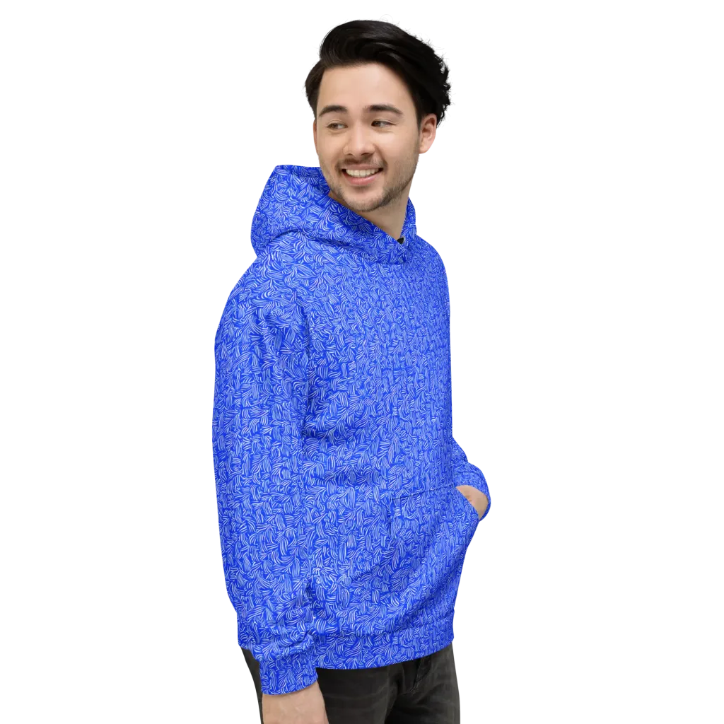Cobalt Whirl on Hoodie — Right