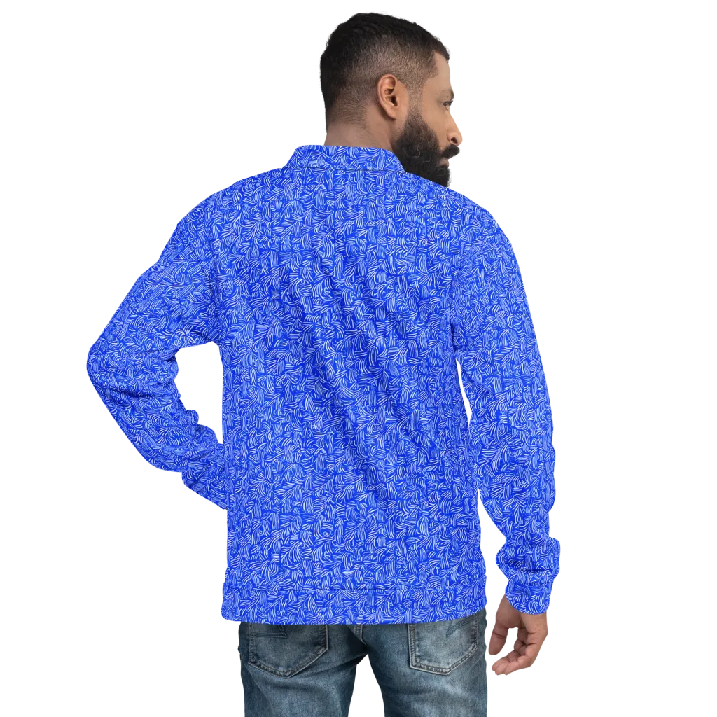 Cobalt Whirl on Bomber Jacket — Back
