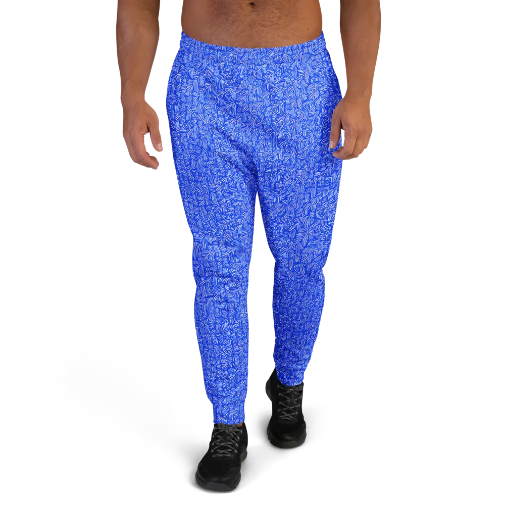 Cobalt Whirl on Men's Joggers — Front