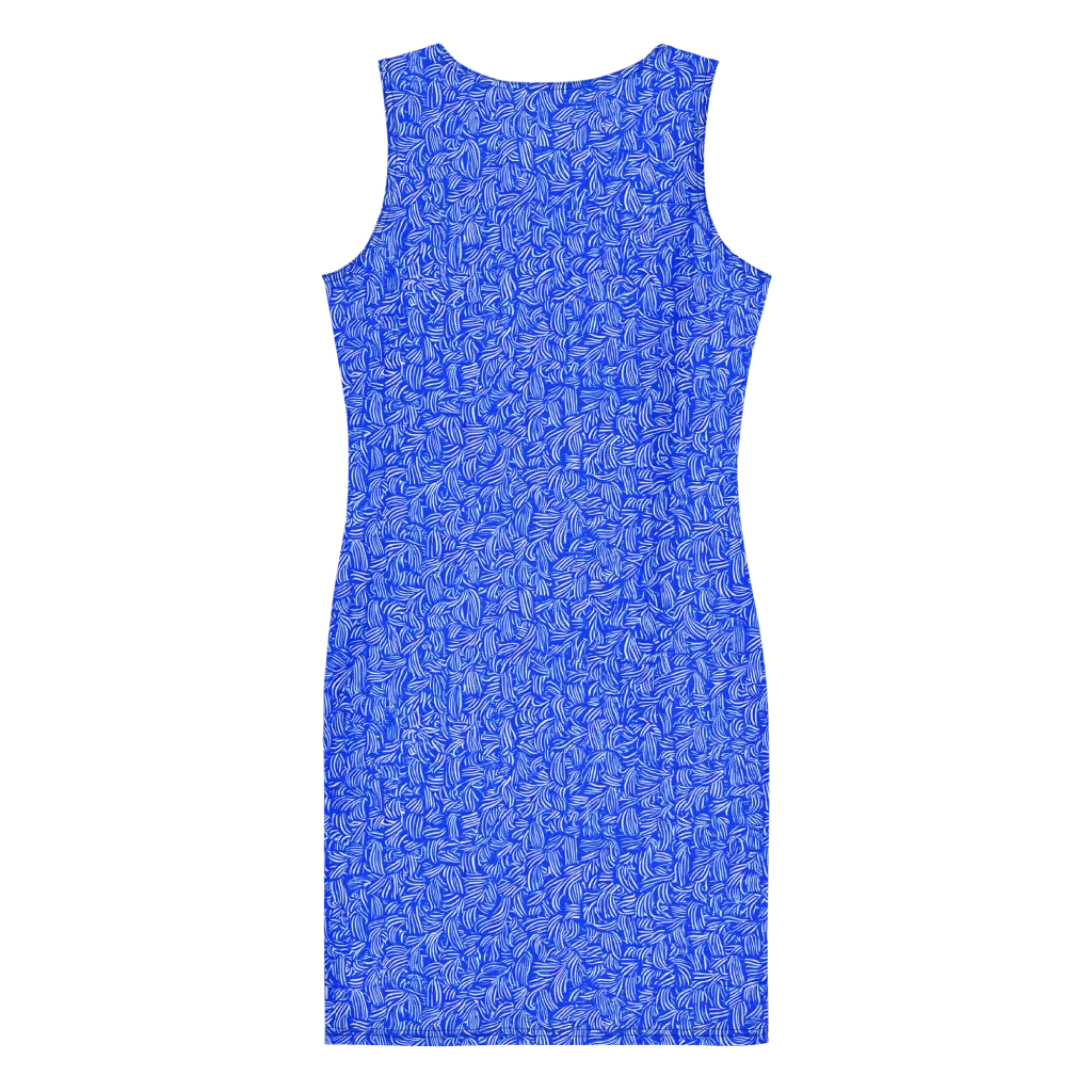 Cobalt Whirl on Bodycon Dress — Back