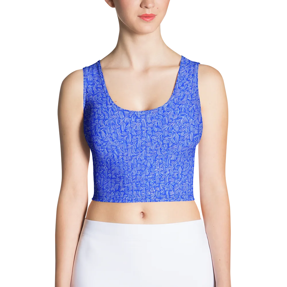 Cobalt Whirl on Crop Top — Front