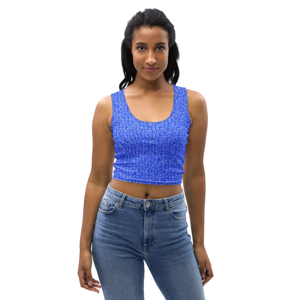 Cobalt Whirl on Crop Top — Front