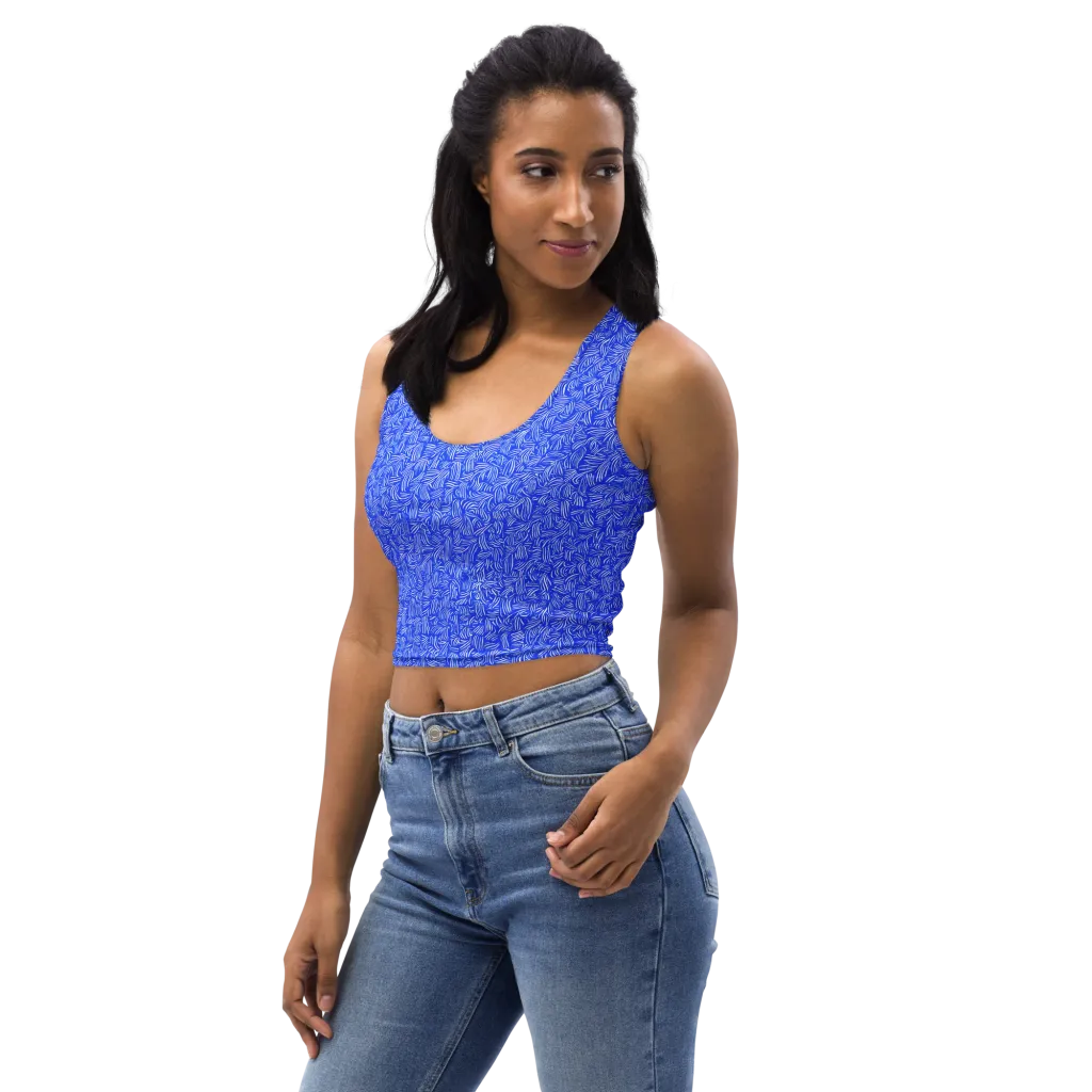 Cobalt Whirl on Crop Top — Left Front