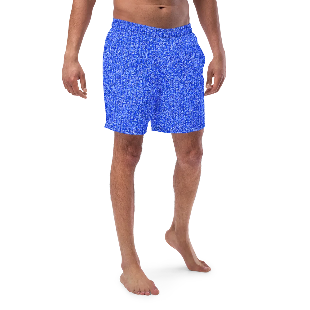Cobalt Whirl on Swim Trunks — Front