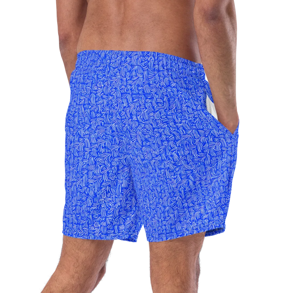 Cobalt Whirl on Swim Trunks — Right Back