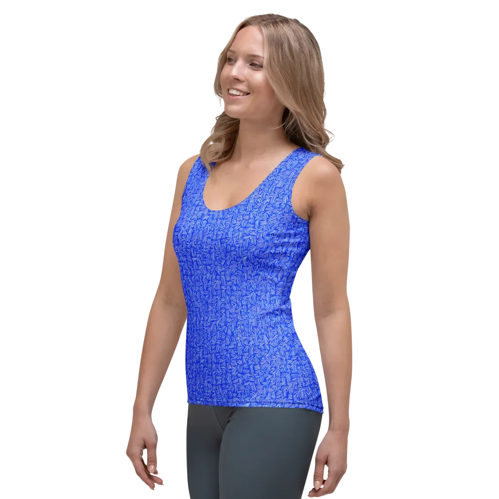Cobalt Whirl on Women's Tank Top — Left Front