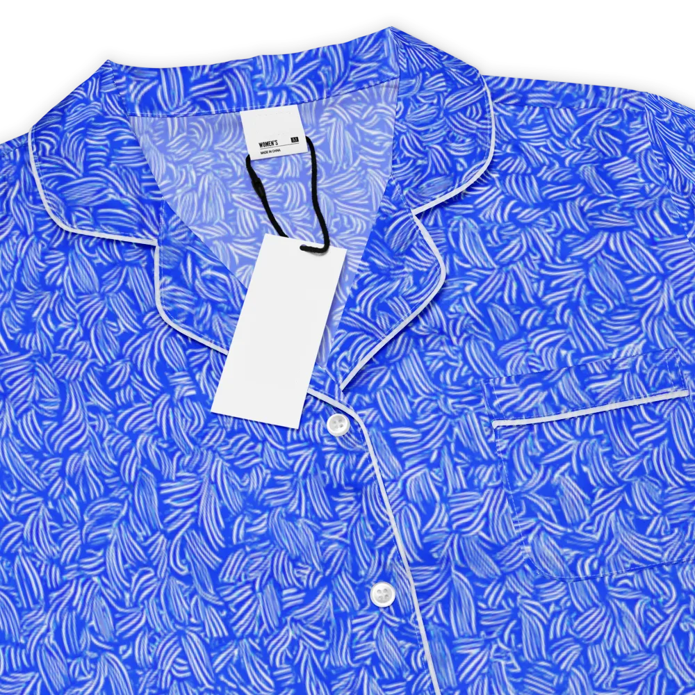 Cobalt Whirl on Women's Short Sleeve Pajama Top — Product details