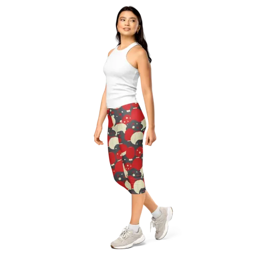 Crimson Festival on a Capri Leggings