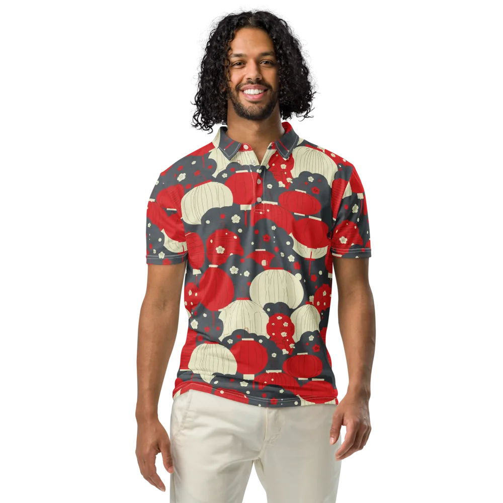 Crimson Festival on Men's Slim Fit Polo Shirt — Front
