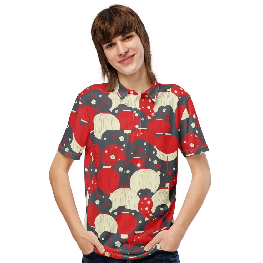 Crimson Festival on Men's Slim Fit Polo Shirt — Front
